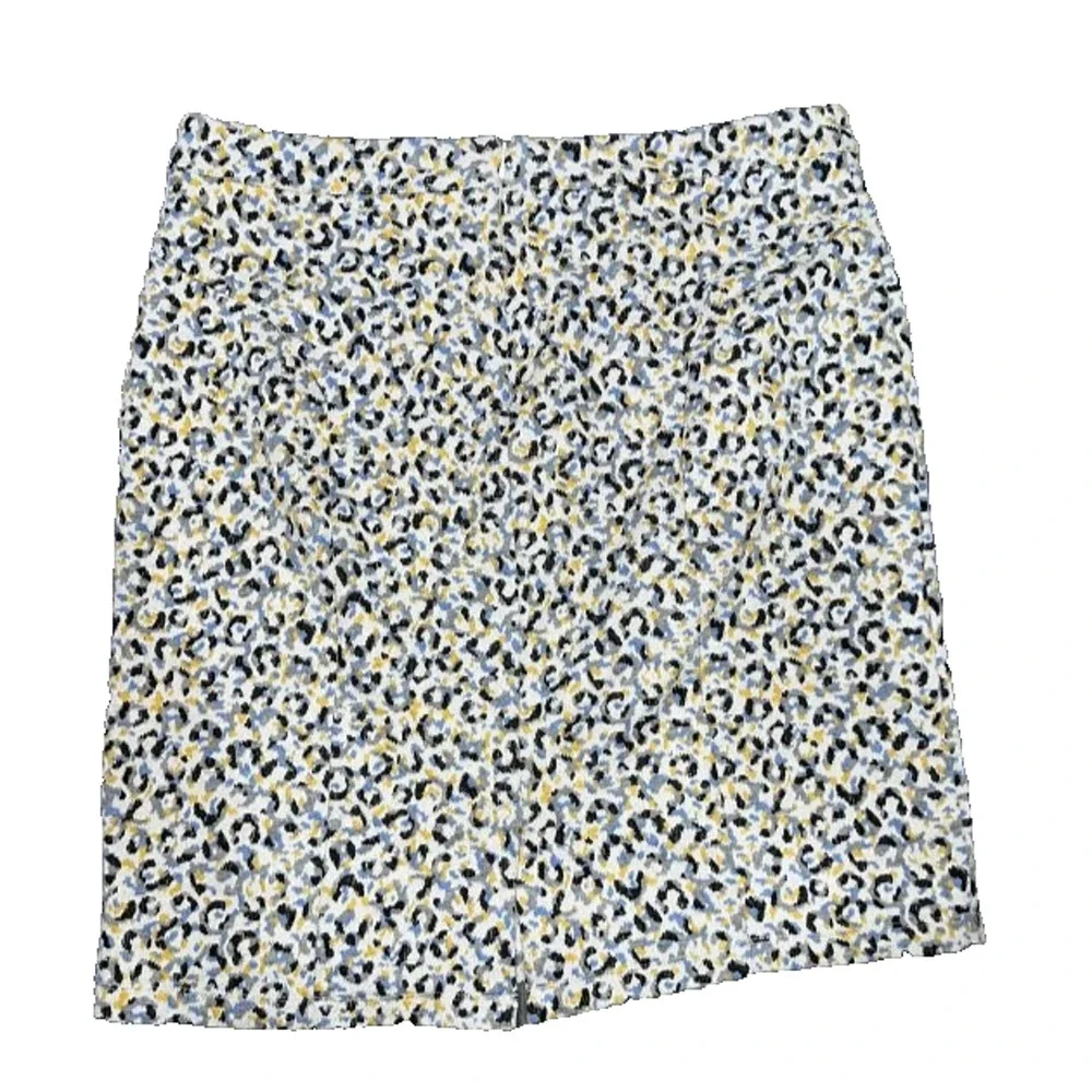Anthropologie Maeve Jacquard lined Leopard Print Skirt 1X A007099